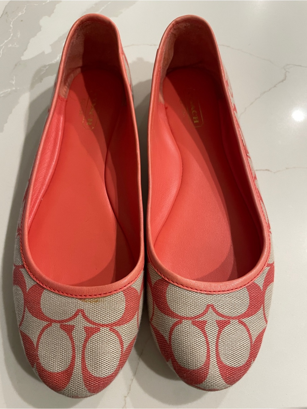 Coach Coral Patterned Women's Ballet Flats